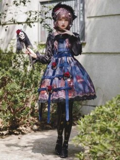 Steampunk Gothic Lolita Dress Fairytale Chiffon Sleeveless Lolita JSK Dress -AYA Cosplay Shop 202204131717222542885