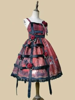 Steampunk Gothic Lolita Dress Fairytale Chiffon Sleeveless Lolita JSK Dress -AYA Cosplay Shop 20220413171722649456