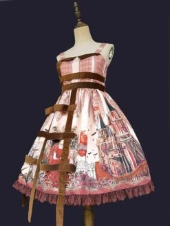 Steampunk Gothic Lolita Dress Fairytale Chiffon Sleeveless Lolita JSK Dress -AYA Cosplay Shop 202204131717247352385