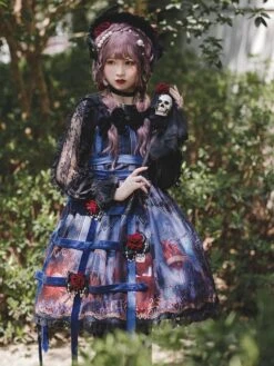 Steampunk Gothic Lolita Dress Fairytale Chiffon Sleeveless Lolita JSK Dress
