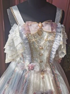 Lolita Wedding Dress Gorgeous Floral Print Sleeveless Sweet Lolita JSK Dress -AYA Cosplay Shop 202204141346372632766