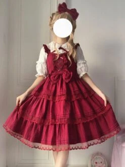 Plus Size Sweet Lolita Dress Ruffles Lace 9 Colors Lolita JSK Dress -AYA Cosplay Shop 202204181809229616793