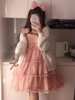 Plus Size Sweet Lolita Dress Ruffles Lace 9 Colors Lolita JSK Dress -AYA Cosplay Shop 202204181809232605079