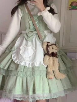 Plus Size Sweet Lolita Dress Ruffles Lace 9 Colors Lolita JSK Dress -AYA Cosplay Shop 202204181809241913161