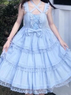 Plus Size Sweet Lolita Dress Ruffles Lace 9 Colors Lolita JSK Dress -AYA Cosplay Shop 202204181809248078700