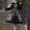 Classic Lolita Dress Elegant Print Star Bows Ruffles Lolita JSK Dress -AYA Cosplay Shop 202204211734436437646
