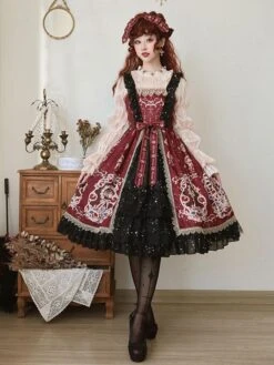Classic Lolita Dress Elegant Print Star Bows Ruffles Lolita JSK Dress 14 Classic Lolita Dress Elegant Print Star Bows Ruffles Lolita JSK Dress -AYA Cosplay Shop 202204211734445104270