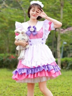 Pink Lolita OP Dress Ruffles Lolita One Piece Dresses -AYA Cosplay Shop 20220512151247415791