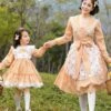 Parent-child Plaid Lolita OP Dress Orange Ruffles Lace Lolita One Piece Dresses -AYA Cosplay Shop 202205121512574791351