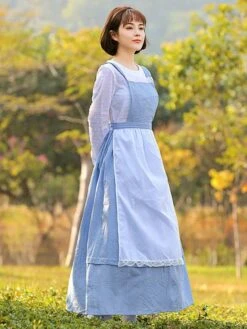 Parent-child Lace Lolita OP Dress Blue Long Sleeves Lolita One Piece Dresses -AYA Cosplay Shop 202205121513041657426