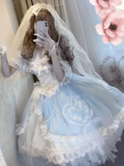 Sweet Lolita Tiered Flounce Sweet Hime Lolita Dress -AYA Cosplay Shop 202205131143523672726