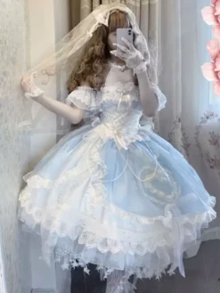 Sweet Lolita Tiered Flounce Sweet Hime Lolita Dress -AYA Cosplay Shop 202205131143528203253