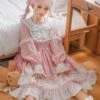 Sweet Lolita Dress Polyester Long Sleeves Ruffles Dress -AYA Cosplay Shop 202205131144176452105