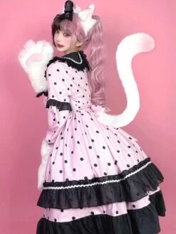 Sweet Lolita Dress Polyester Long Sleeves Ruffles Dress -AYA Cosplay Shop 202205131144179597597
