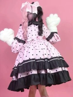 Sweet Lolita Dress Polyester Long Sleeves Ruffles Dress -AYA Cosplay Shop 202205131144183221074