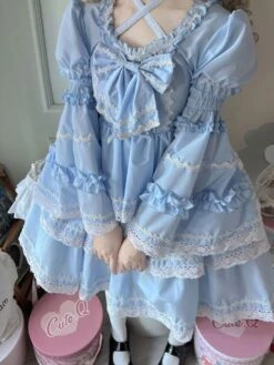 Sweet Lolita Dress Polyester Long Sleeves Dress Adjustable Elastic -AYA Cosplay Shop 202205131144219525514