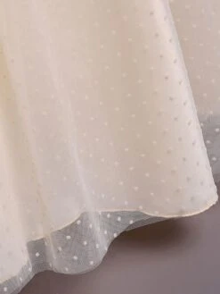 Flower Girl Dress Polyester Ruffles Illusion Neckline Short Sleeves Cameo Pink Kids Birthday Party Dresses -AYA Cosplay Shop 202205191947231089702