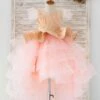 Flower Girl Dress Tulle Bows Jewel Neck Short Sleeves Pink Free Customization -AYA Cosplay Shop 202205191947312495440