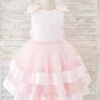 Flower Girl Dress Tulle Bows Jewel Neck Sleeveless Pink Free Customization -AYA Cosplay Shop 202205191947404217438