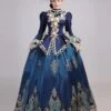 Blue Retro Costumes Women's Lace Flowers Polyester Marie Antoinette Costume Tunic Headwear Dress Euro-Style Party Prom Dress -AYA Cosplay Shop 202205301756079775950