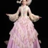 Pink Retro Costumes Women's Ruffles Lace Polyester Tunic Hat Dress Euro-Style Marie Antoinette Costume Party Prom Dress -AYA Cosplay Shop 202205301756101824186