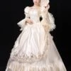 Ecru White Retro Costumes Women's Marie Antoinette Costume Lace Ruffles Polyester Tunic Dress Hat Vintage 18th Century Costume