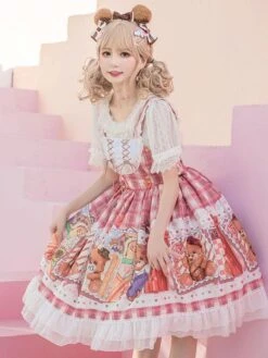 Sweet Lolita Dress Polyester Sleeveless Dress Adjustable Elastic -AYA Cosplay Shop 202205311719214684994