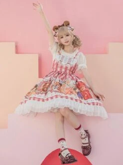 Sweet Lolita Dress Polyester Sleeveless Dress Adjustable Elastic -AYA Cosplay Shop 202205311719217966208