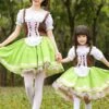 Parent-child Green Lolita OP Dress Lace Up Ruffles Lolita One Piece Dresses -AYA Cosplay Shop 202205311842189039983