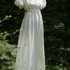 White Retro Empire Waist Dress Bridgerton Costumes Women Marie Antoinette Costume Polyester Shift Dress Vintage 18th Century Costume Regency Era Style -AYA Cosplay Shop 202206161434537624222