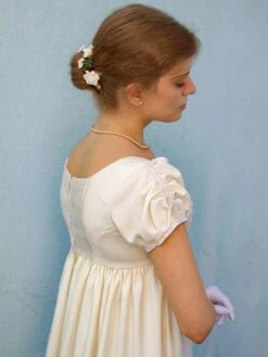 Ecru White Retro Costumes Lace Polyester Dress Regency Era Style Women Vintage Marie Antoinette Empire Waist Dress Bridgerton Costume Shift Party Prom Dress -AYA Cosplay Shop 202206161434576535243