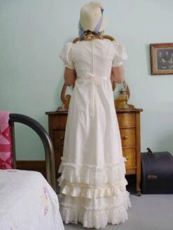 Ecru White Retro Costumes Lace Polyester Dress Marie Antoinette Empire Waist Dress Bridgerton Costume Women Vintage Shift Party Prom Regency Era Style Dress -AYA Cosplay Shop 20220616143458587946