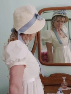 Ecru White Retro Costumes Lace Polyester Dress Marie Antoinette Empire Waist Dress Bridgerton Costume Women Vintage Shift Party Prom Regency Era Style Dress -AYA Cosplay Shop 202206161434588945600