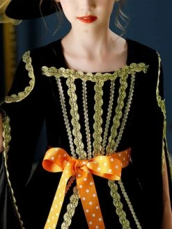 Polyester Fiber Tea Party Long Sleeves Polyester Dress Gothic Black Kids' Lolita Dresses -AYA Cosplay Shop 202206171936139717137