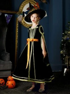 Polyester Fiber Tea Party Long Sleeves Polyester Dress Gothic Black Kids' Lolita Dresses -AYA Cosplay Shop 202206171936153344243