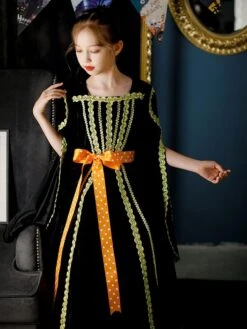 Polyester Fiber Tea Party Long Sleeves Polyester Dress Gothic Black Kids' Lolita Dresses -AYA Cosplay Shop 202206171936165825568