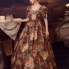 Coffee Brown Retro Costumes Polyester Dress Women's Euro-Style Marie Antoinette Costume Masquerade Ball Gown -AYA Cosplay Shop 202206181633293873825