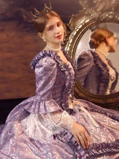 Purple Retro Costumes Polyester Dress Women's Retro Marie Antoinette Costume 18th Century Costume -AYA Cosplay Shop 2022061816334049587