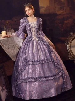 Purple Retro Costumes Polyester Dress Women's Retro Marie Antoinette Costume 18th Century Costume -AYA Cosplay Shop 202206181633418231462