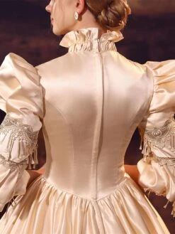 Champagne Retro Costumes Polyester Dress Women's Euro-Style Marie Antoinette Costume Party Prom Dress -AYA Cosplay Shop 202206181633503046508