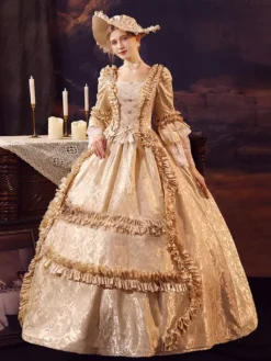 Champagne Retro Costumes Polyester Dress Women's Marie Antoinette Costume Euro-Style Vintage Clothing 16 Champagne Retro Costumes Polyester Dress Women's Marie Antoinette Costume Euro-Style Vintage Clothing -AYA Cosplay Shop 202206181633554577669