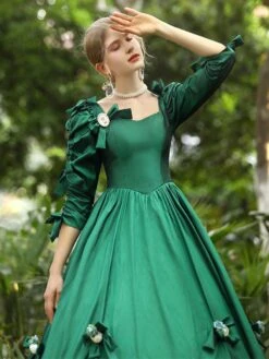 Green Retro Costumes Polyester Dress Women's Euro-Style Marie Antoinette Costume 18th Century Costume -AYA Cosplay Shop 202206181634397046209