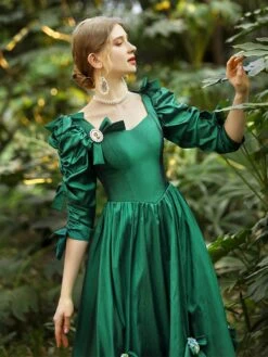 Green Retro Costumes Polyester Dress Women's Euro-Style Marie Antoinette Costume 18th Century Costume -AYA Cosplay Shop 202206181634424683118