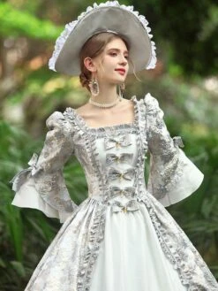 White Retro Costumes Women's Ruffles Polyester Dress Marie Antoinette Costume Royal Party Prom Dress -AYA Cosplay Shop 202206181634445619689