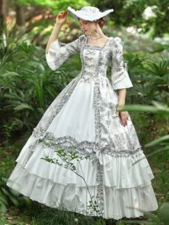 White Retro Costumes Women's Ruffles Polyester Dress Marie Antoinette Costume Royal Party Prom Dress -AYA Cosplay Shop 20220618163445780733
