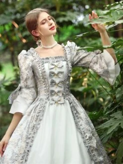 White Retro Costumes Women's Ruffles Polyester Dress Marie Antoinette Costume Royal Party Prom Dress -AYA Cosplay Shop 202206181634483798089