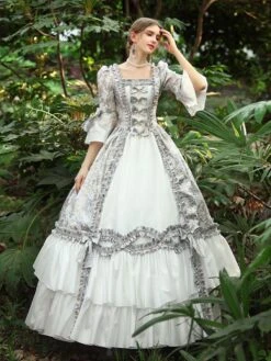 White Retro Costumes Women's Ruffles Polyester Dress Marie Antoinette Costume Royal Party Prom Dress -AYA Cosplay Shop 202206181634487755176