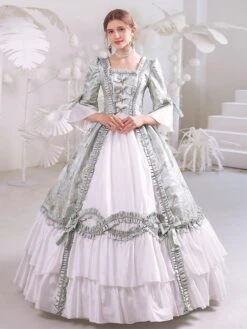 White Retro Costumes Women's Polyester Marie Antoinette Costume Dress Gothic 18th Century Costume