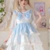 Sweet Lolita Dress Polyester Sleeveless Jumper Dress -AYA Cosplay Shop 202207071316237385970