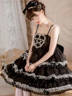 Sweet Lolita Dress Polyester Sleeveless Sweet Jumper Dress